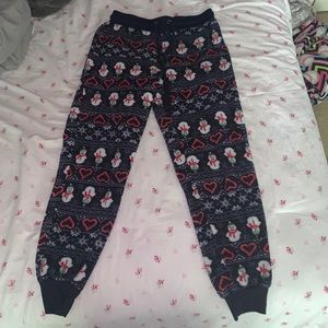 Snowman fleece pajama pants